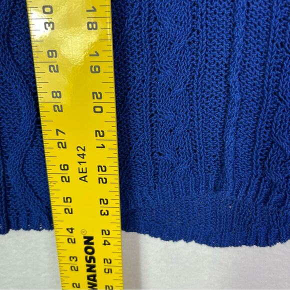 Sparrow by Anthropologie Sweater Womens M Blue Long Sleeve  Open Cable Knit - Picture 6 of 9